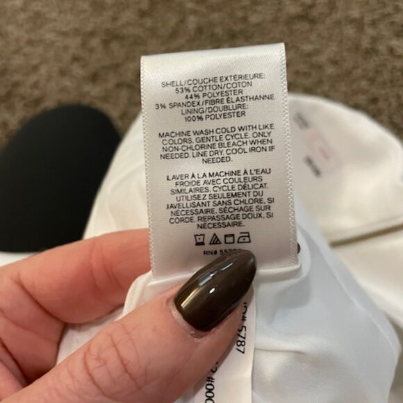 High Waisted White Skirt with Gold Zipper - Picture 5 of 5